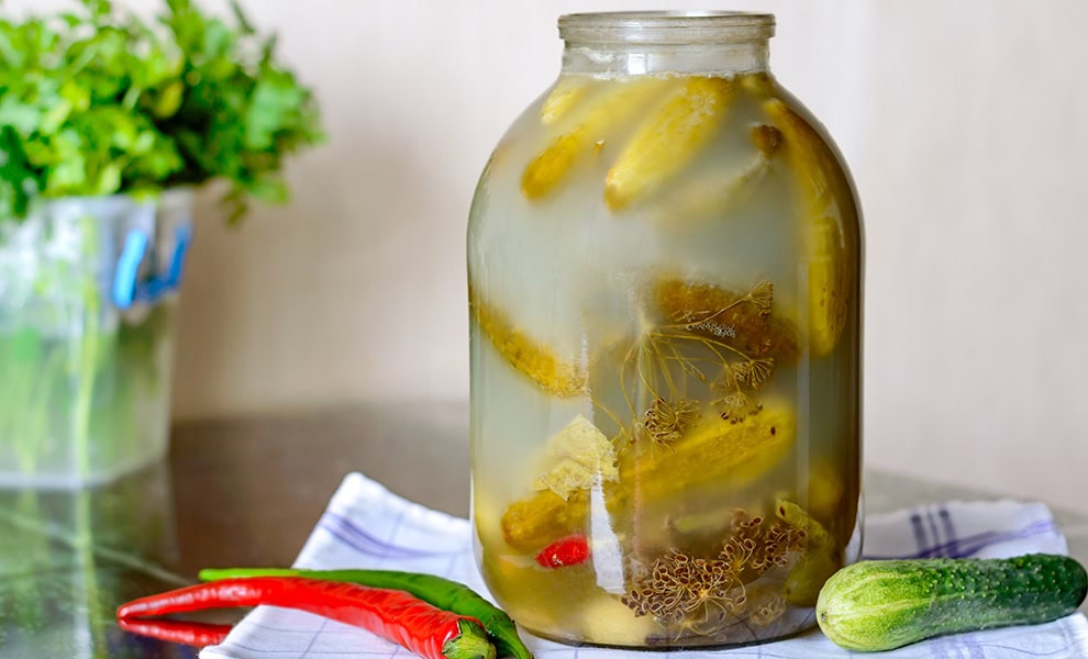 healthy fermented food salt cucumbers stock image