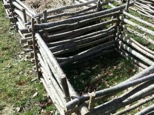 compost bin make from sticks